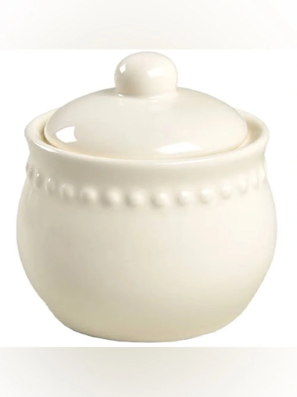 Pottery Barn - Emma Beaded Stoneware Sugar Bowl